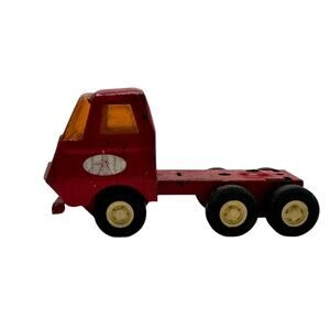 Vintage Red Toy Truck Yellow‎ Windows & Black Wheels Collectible